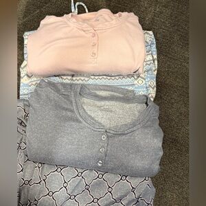 Bundle - Nautica 2 piece pajama sets wide leg soft drawstring Henley top
